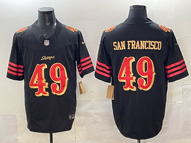 Men 2025 San Francisco 49ers #49 San francisco black 5th generation Nike Limited NFL Jersey style 0010